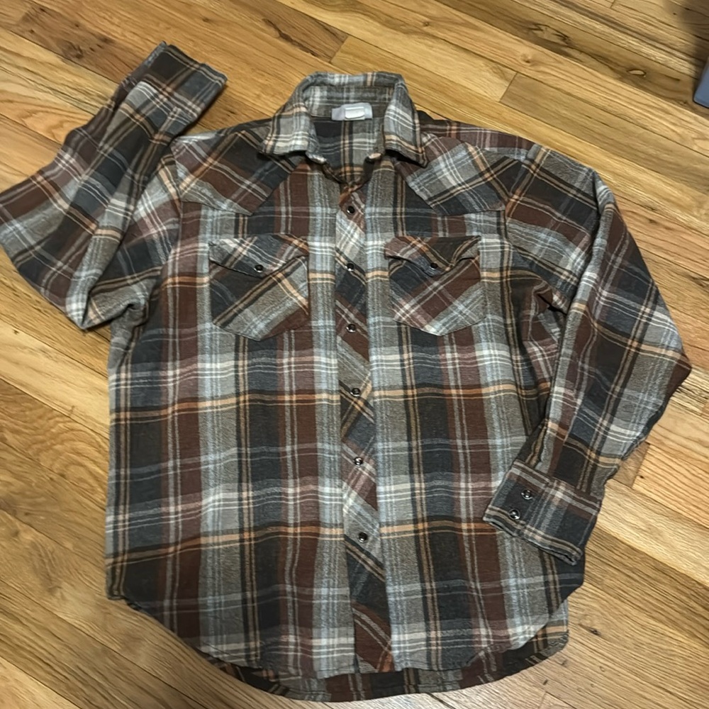 Vintage Wool Blend Plaid Western Pendleton Style Pearl Snap Shirt